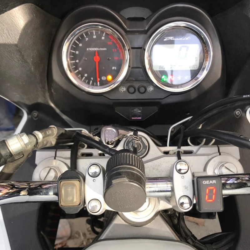 1-6 Рычажный индикатор за скорост на мотоциклет Брояч на текущата предаване Led дисплей Конектор ECU за Yamaha за Kawasaki за Suzuki за Honda Изображение 4