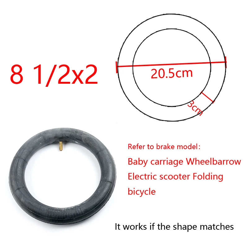 2 елемента. Гума гума за електрически скутер, здрава вътрешна тръба 8 1/2 * 2, предните и задните гуми Millet се Носят за аксесоари Xiaomi M365 Изображение 2