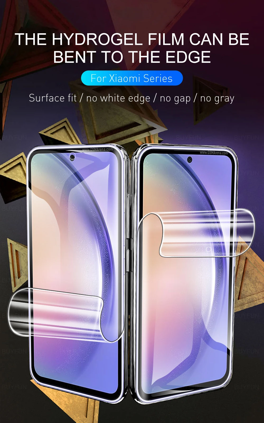 3 бр. За Samsung Galaxy A54 A34 а a53 A33 A13 Пълно клеевое покритие Прозрачна противоосколочная гидрогелевая филм samsun sansung A52 32 22 Не стъклена Изображение 1