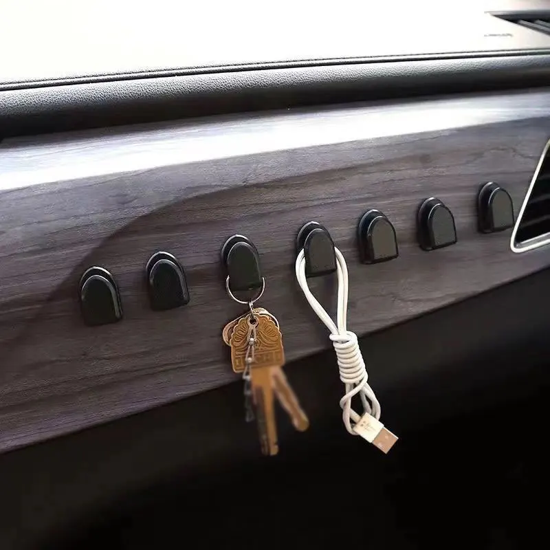 8 бр./лот, МИНИ-черно самоклеящийся окачен флаг, кука закачалка, Придържайте се към дома закачалки, Кука-органайзер, ключ, кабел за пренос на данни, държач за Renault Laguna Mk3 2007-2014 Изображение 3