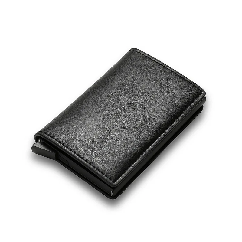 DIENQI Държач за карти, изработени от въглеродни влакна, портфейли, мъжки маркови Rfid Black Magic Trifold, Кожен тънък мини-портфейл, Малка чанта за пари, мъжки портмонета Изображение 4