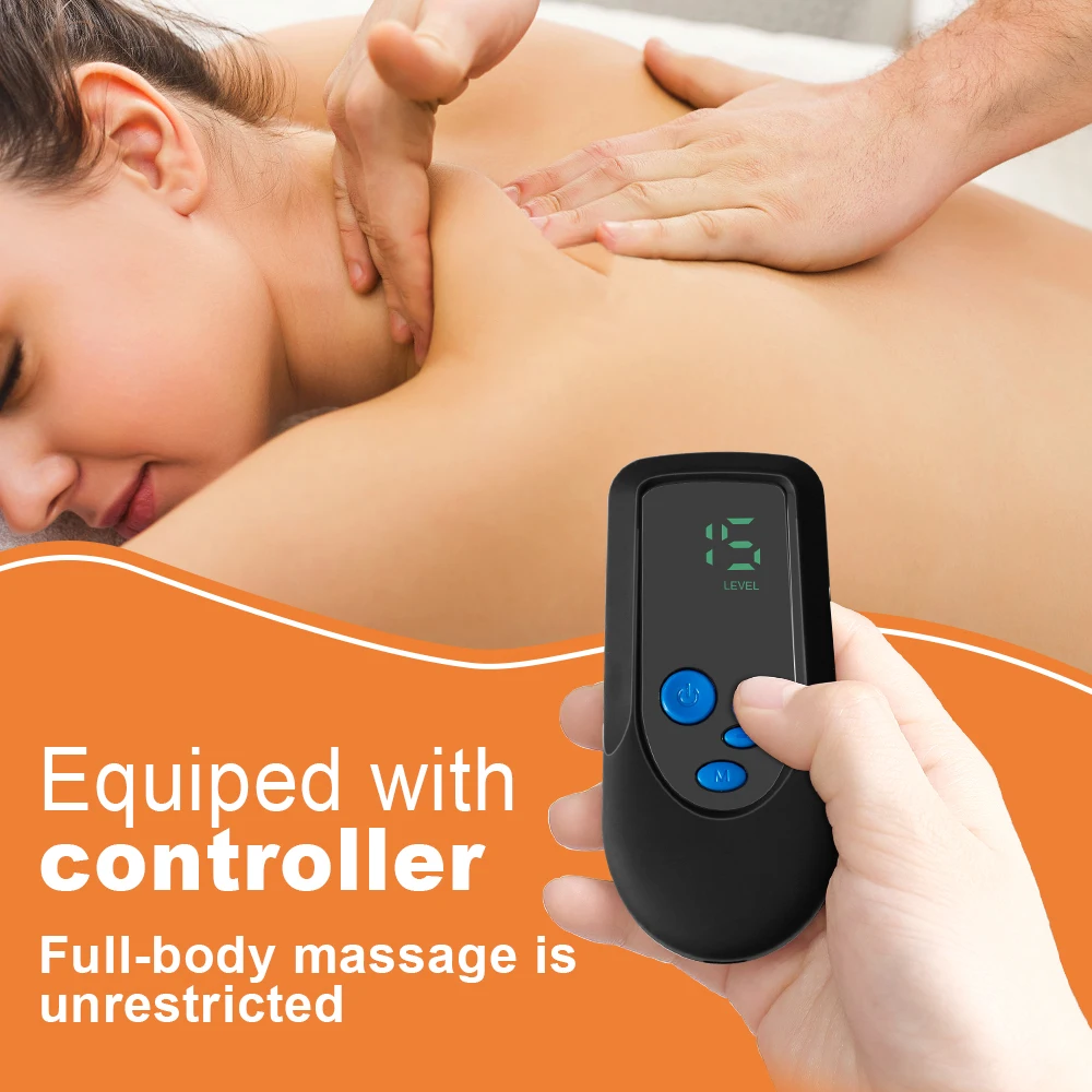 EMS Електрически масажор за врата с дистанционно управление, сменящи се pulse миостимулятор, акупунктурный обезболяващ масаж, подложки за отслабване Изображение 1
