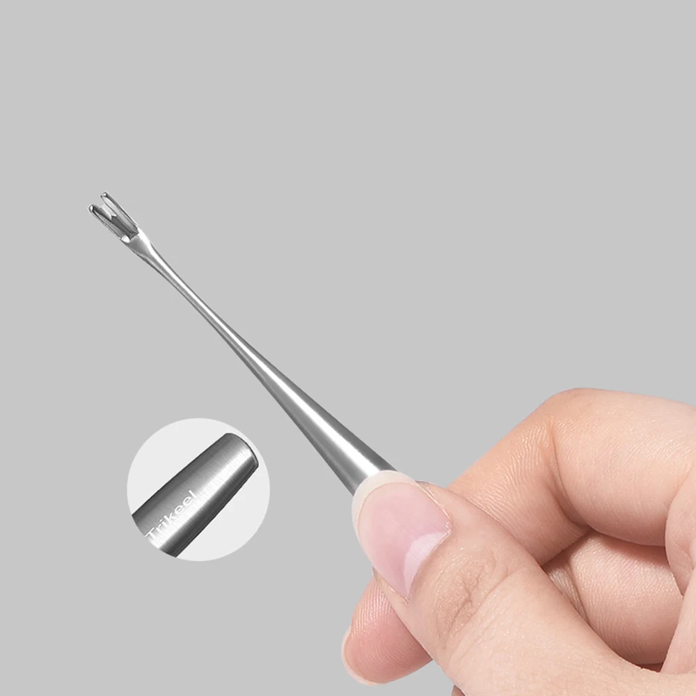 U-образна сребърен тласкач за кожичките с мъртвата кожа, машинка за подстригване, вилица за нокти от неръждаема стомана, клещи за маникюр, педикюрный нож за нокти, инструмент за нокти-арт Изображение 3