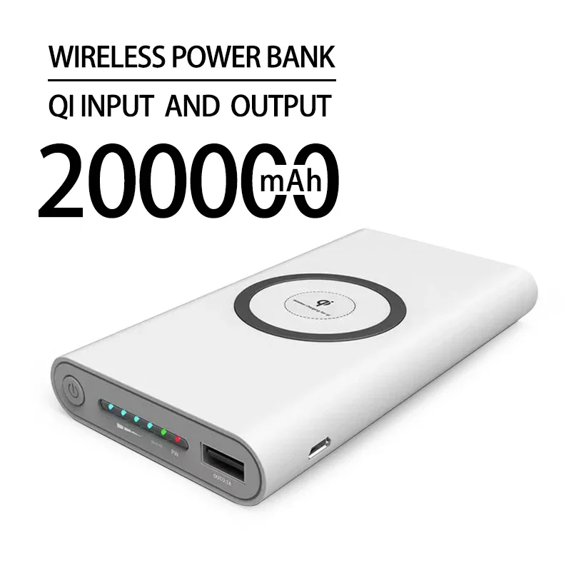 Безплатна доставка на 200 000 ма Безжичен захранване Двустранен бързо зареждане на Powerbank Преносимо зарядно Type-c външна батерия за iPhone Изображение 0