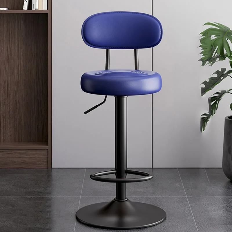 Висококачествени Столове За Салона на бара Минималистичен Регулируем Метален Дизайн на Въртящ се Стол с Модерна Кожена Мебел За Дома Barkrukken Изображение 1