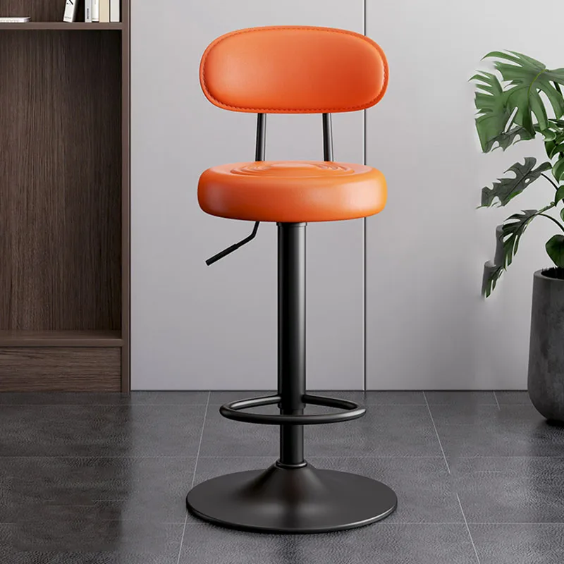 Висококачествени Столове За Салона на бара Минималистичен Регулируем Метален Дизайн на Въртящ се Стол с Модерна Кожена Мебел За Дома Barkrukken Изображение 2