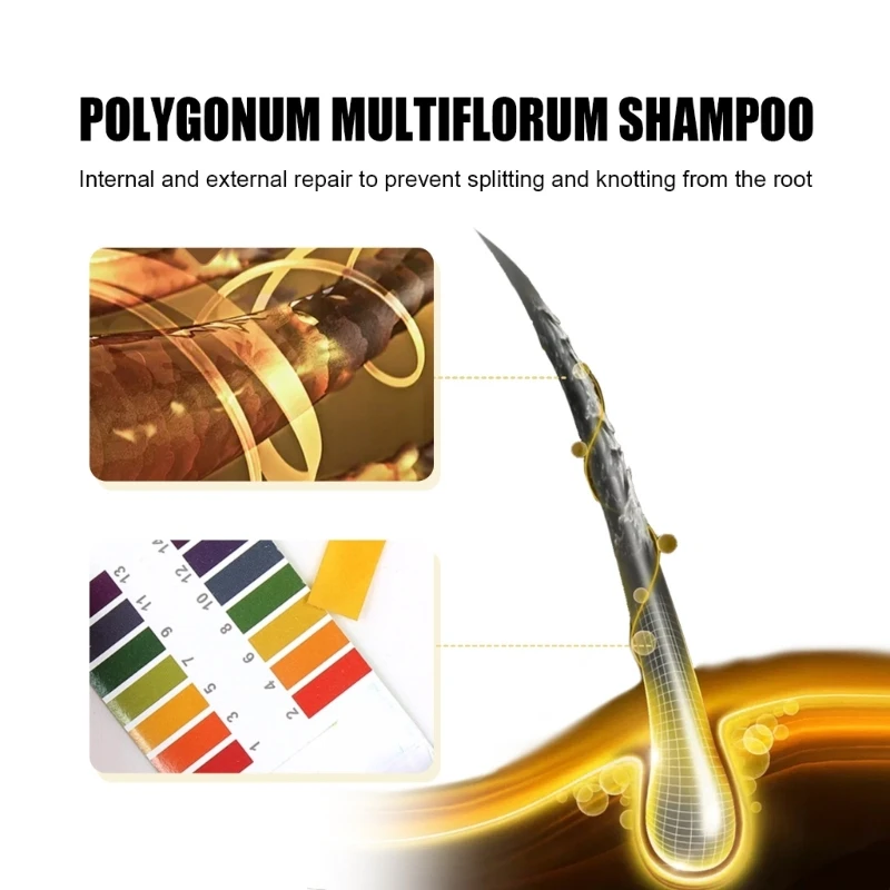 Доставка шампоан Polygonum Multiflorum против пърхот, против сърбеж, затемняющего шампоан Изображение 3