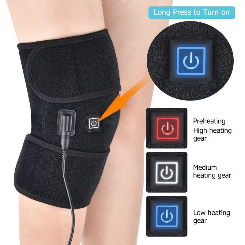 Електрически нагревателен инструмент за масаж на коляното, вибратор, наколенник, физиотерапия на ставите при остеоартрит, облекчение на болки при артрит локтевых на ставите на краката Изображение 3
