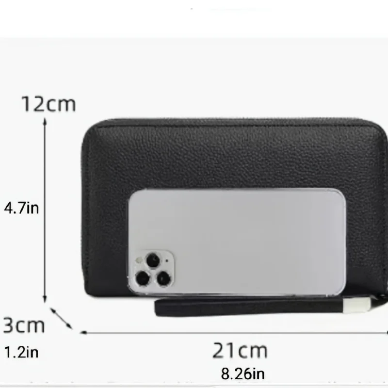 Жена чантата с RFID заключване от 100% кожа голям капацитет за съхранение с цип държач за телефон, клатч, пътна чанта, гривна-маншет Изображение 2