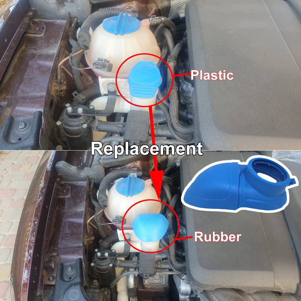 За VW Scirocco 2008 2009 2010 2011 2012 - 2017 Смяна капачката на резервоара за течност на чистачки и миене на предното стъкло на превозното средство Изображение 4