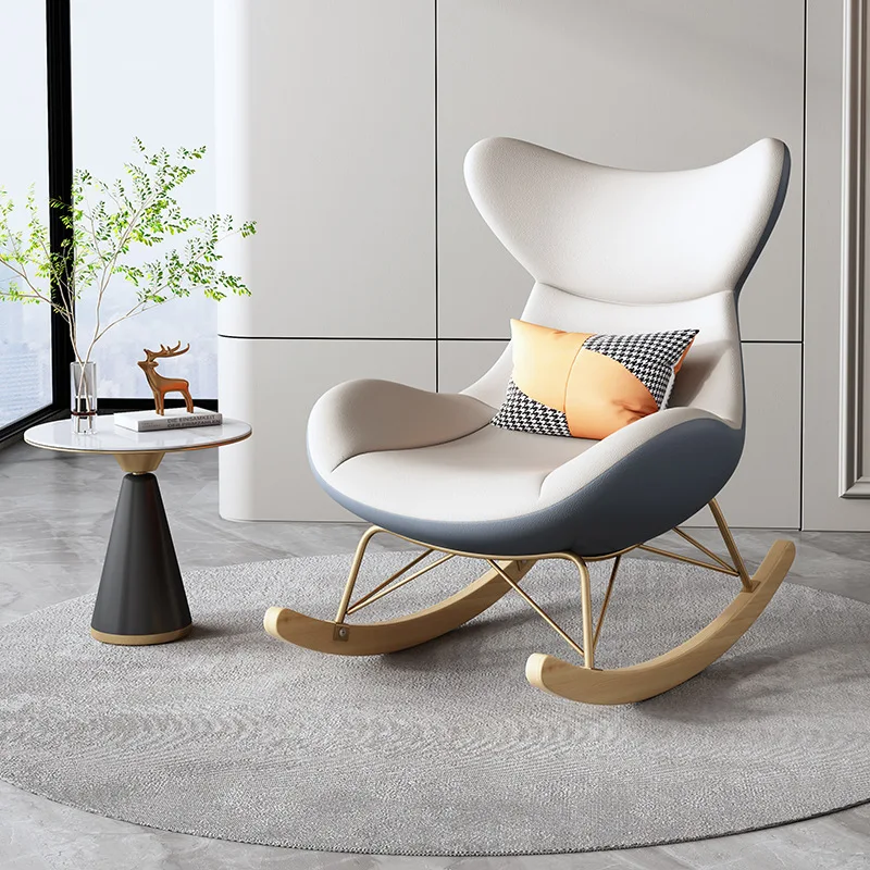 Меко дизайнерски стол за дневна с ергономична опора, люлеещ се стол за дневна, модерно дълбоко кресло Sillon, Индивидуални мебели Изображение 1