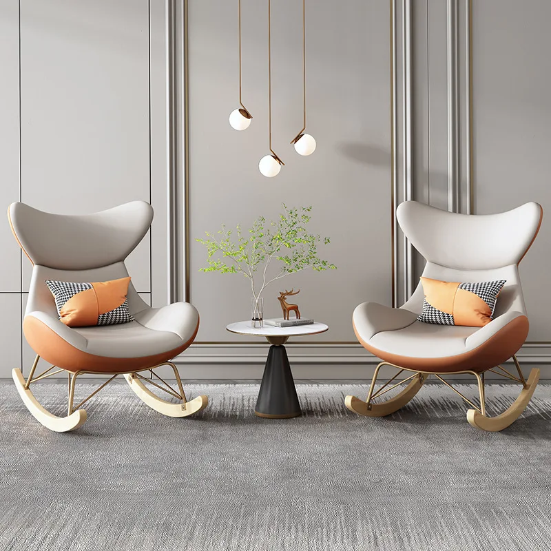 Меко дизайнерски стол за дневна с ергономична опора, люлеещ се стол за дневна, модерно дълбоко кресло Sillon, Индивидуални мебели Изображение 2