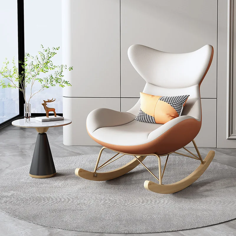 Меко дизайнерски стол за дневна с ергономична опора, люлеещ се стол за дневна, модерно дълбоко кресло Sillon, Индивидуални мебели Изображение 3