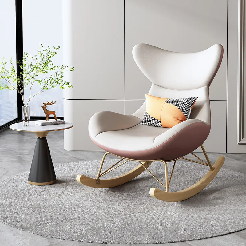 Меко дизайнерски стол за дневна с ергономична опора, люлеещ се стол за дневна, модерно дълбоко кресло Sillon, Индивидуални мебели Изображение 4