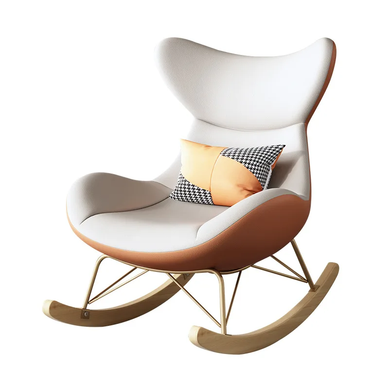 Меко дизайнерски стол за дневна с ергономична опора, люлеещ се стол за дневна, модерно дълбоко кресло Sillon, Индивидуални мебели Изображение 5
