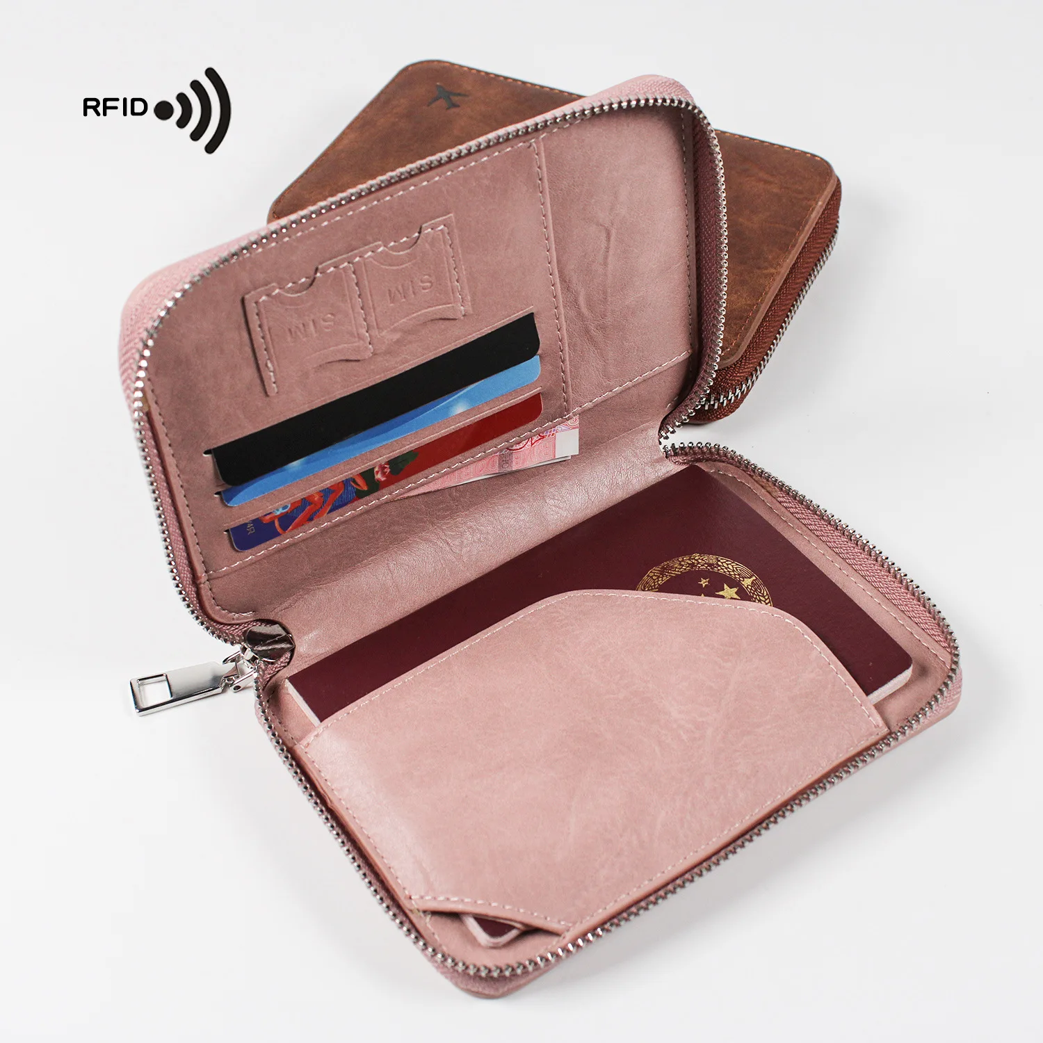 Многофункционална Rfid анти-кражба четка за зъби, държач за паспорт, чанта за документи, чанта за съхранение, лесен за употреба за паспорт Изображение 1