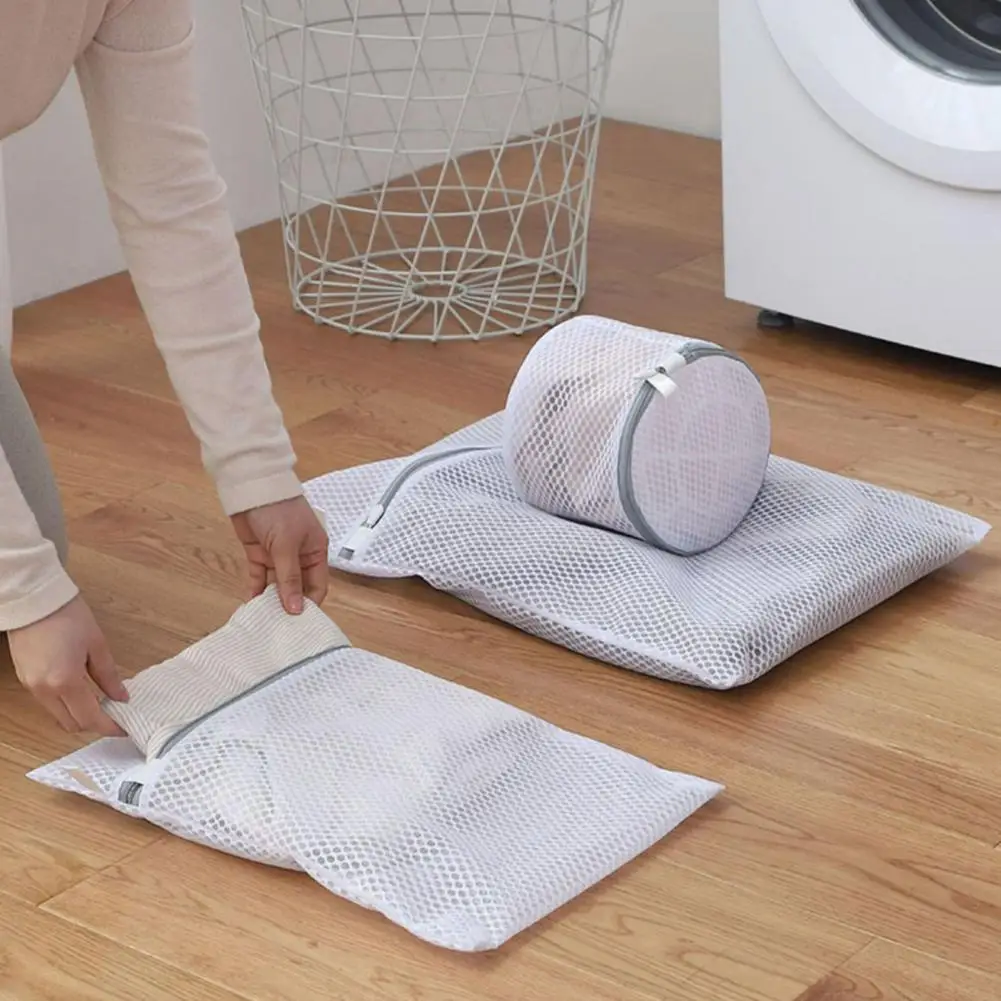 Многофункционална чанта за дрехи, здрави мрежести торби за дрехи с цип, за да проверите за пералната машина, дишащи за пътуване Изображение 1