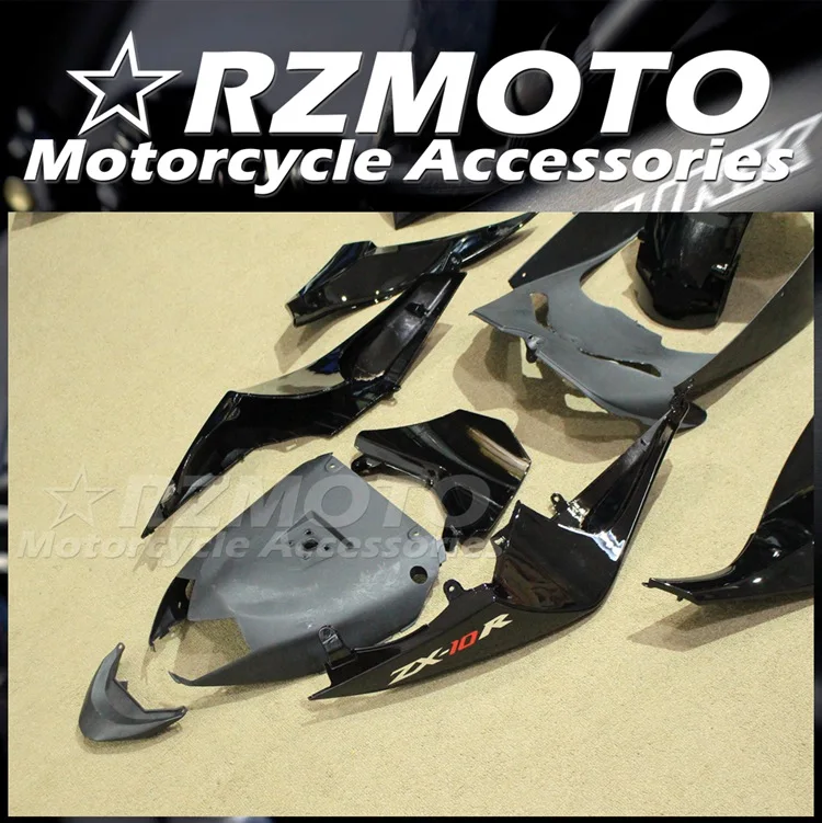 Нов комплект обтекателей за мотоциклети ABS, годни за Kawasaki ZX-10R 2008 2009 2010 ZX10R 08 09 10 Бройки, изработени по поръчка черен Изображение 5