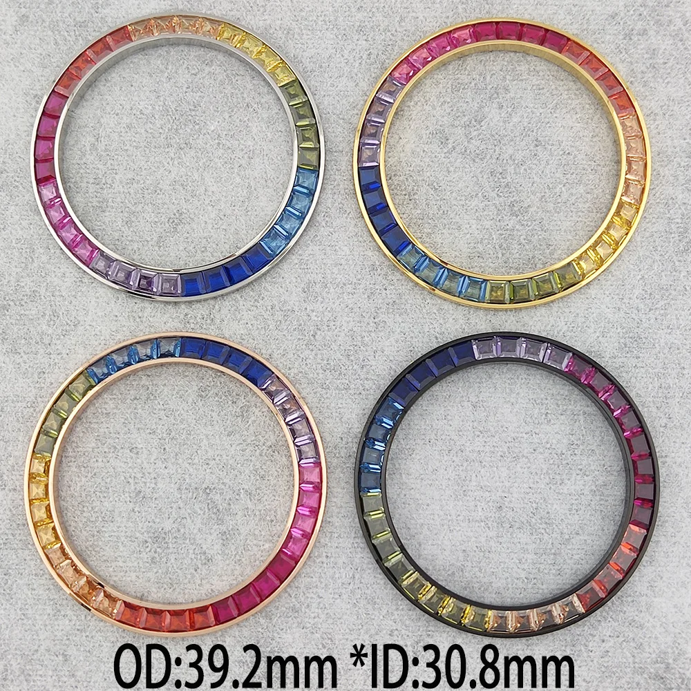 Новите часовници DTN Tilt Размер на 39,3 * 30,8 мм С диамант С форма на метални и стъклени вложки В bezel, висококачествени детайли за часа VK63 са Подходящи за корпуса VK63 (не светят) Изображение 0