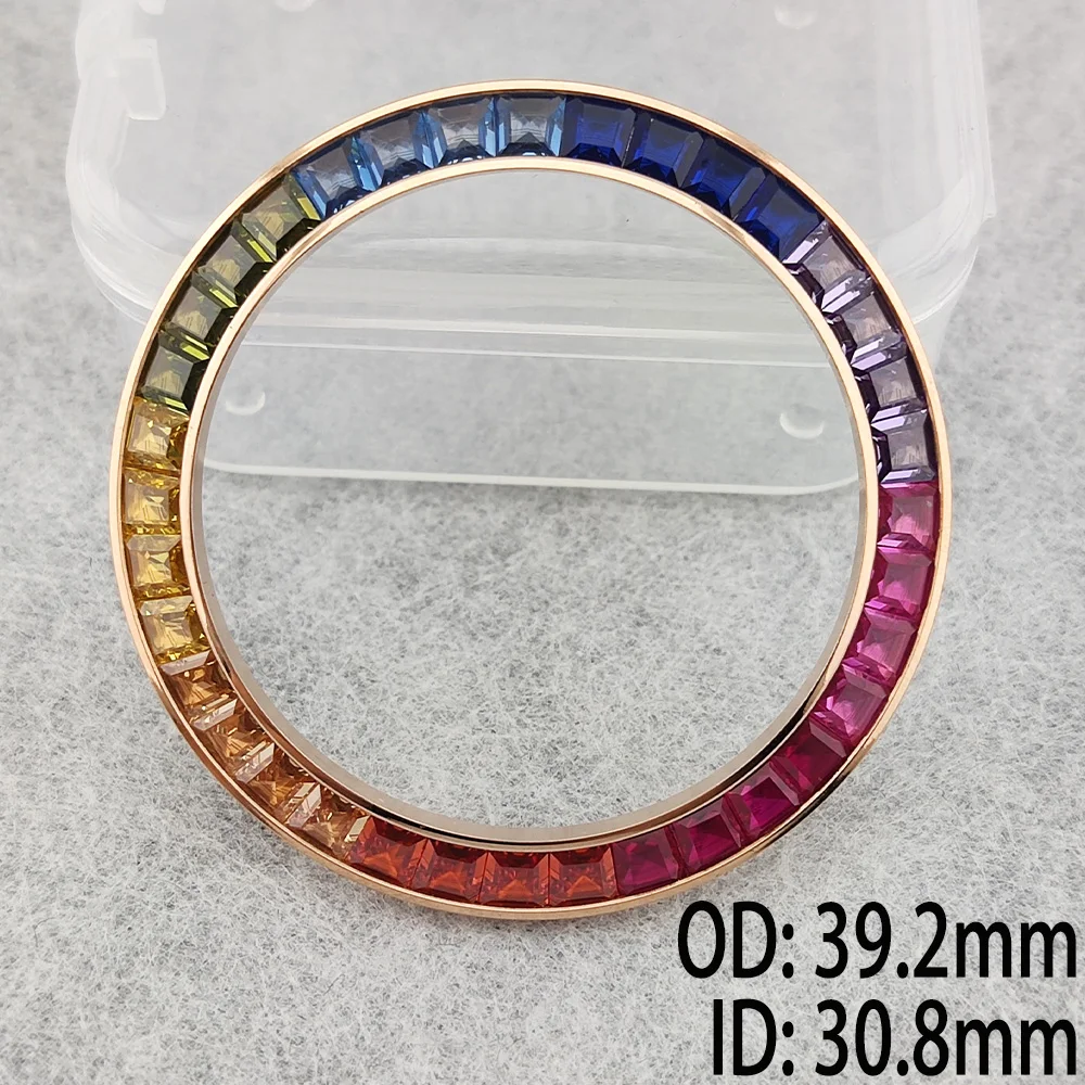Новите часовници DTN Tilt Размер на 39,3 * 30,8 мм С диамант С форма на метални и стъклени вложки В bezel, висококачествени детайли за часа VK63 са Подходящи за корпуса VK63 (не светят) Изображение 2