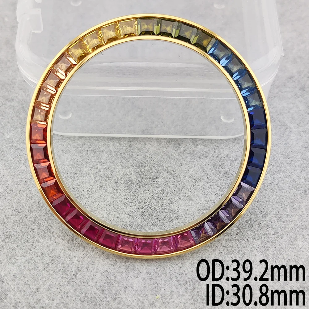 Новите часовници DTN Tilt Размер на 39,3 * 30,8 мм С диамант С форма на метални и стъклени вложки В bezel, висококачествени детайли за часа VK63 са Подходящи за корпуса VK63 (не светят) Изображение 5