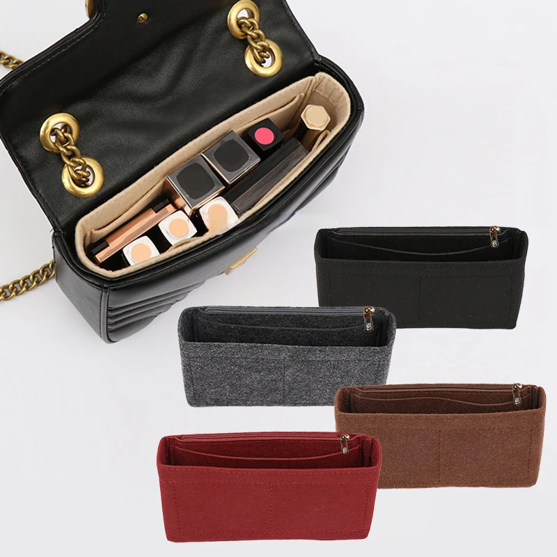 Органайзер за грим, фетровая чанта, подложка, дамски вътрешна пътна чанта, органайзер, портфейл с цип, подплата за чанти, чанти за съхранение на козметика, Вътрешен джоб Изображение 0