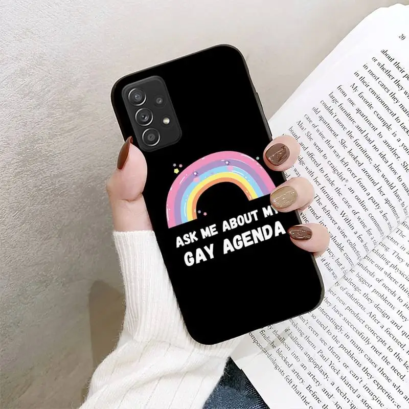 Попитай ме за моя Дневен ред за гейове и ЛГБТ Калъф за телефон Samsung Galaxy А02 A12 A21 A22 A32 A41 A42 A51 A71 A72 Shell Изображение 3