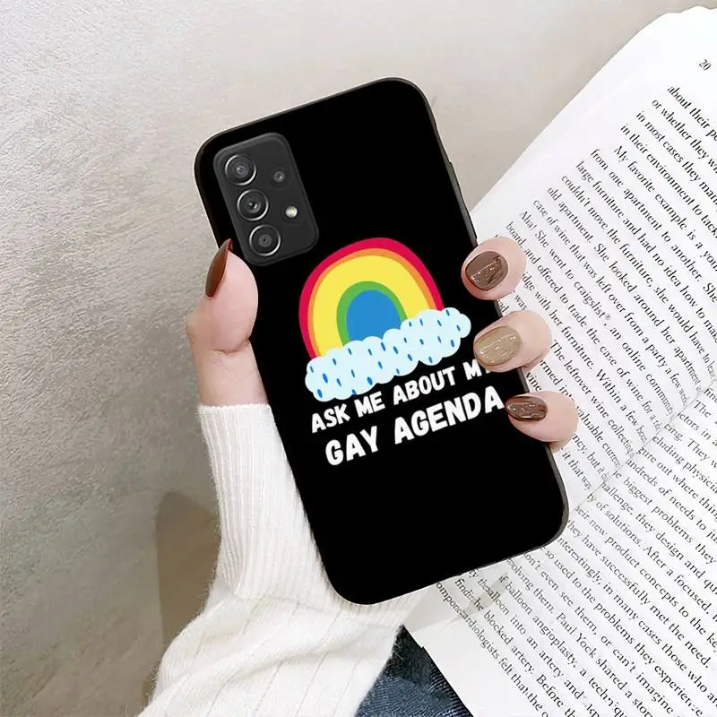 Попитай ме за моя Дневен ред за гейове и ЛГБТ Калъф за телефон Samsung Galaxy А02 A12 A21 A22 A32 A41 A42 A51 A71 A72 Shell Изображение 4