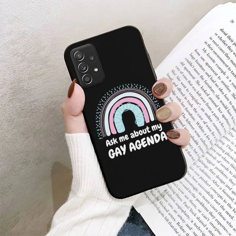 Попитай ме за моя Дневен ред за гейове и ЛГБТ Калъф за телефон Samsung Galaxy А02 A12 A21 A22 A32 A41 A42 A51 A71 A72 Shell Изображение 5