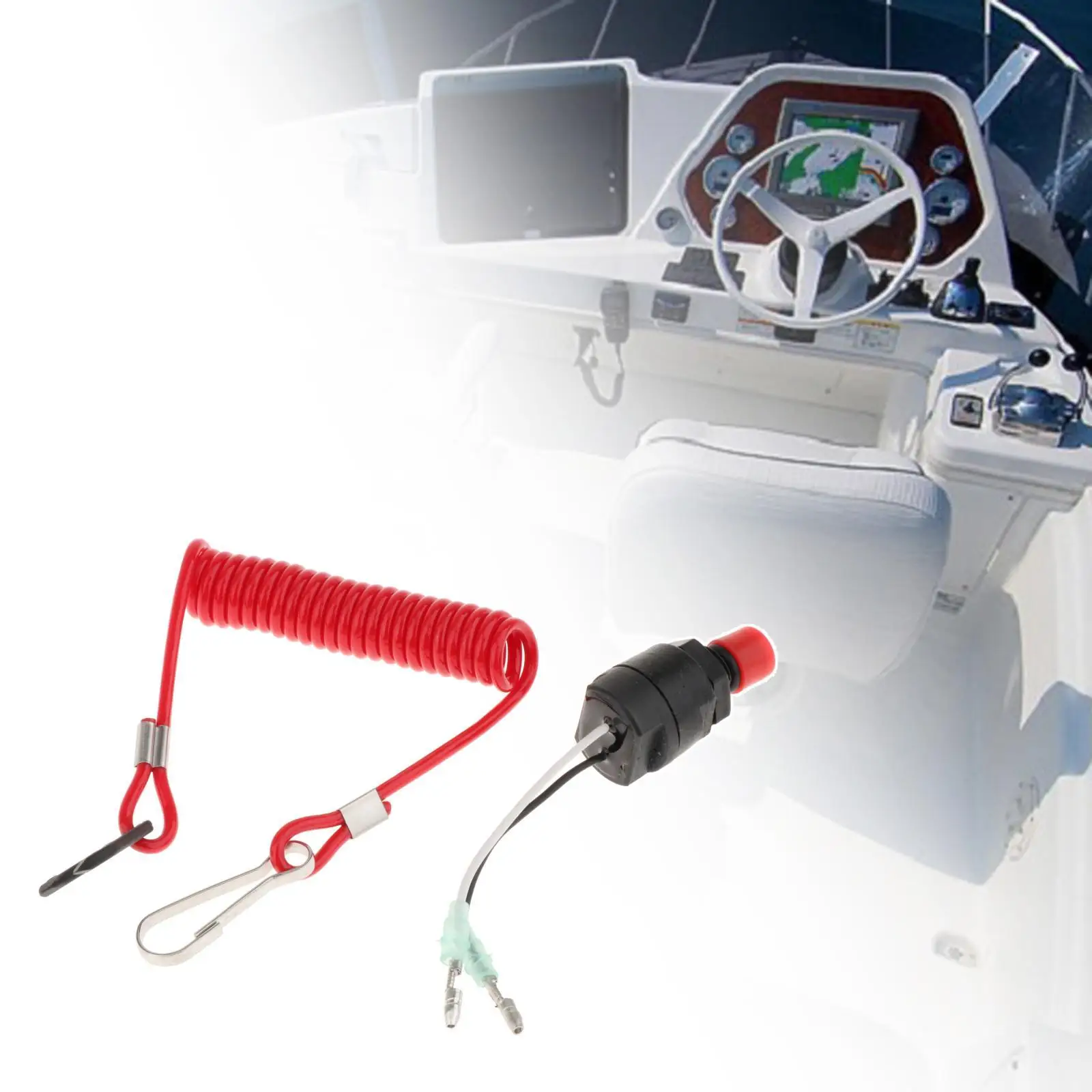 Превключвател за аварийно спиране лодка кабел и безопасност кабел за висящи аксесоари Yamaha Издръжлив и лесен за инсталиране Изображение 5