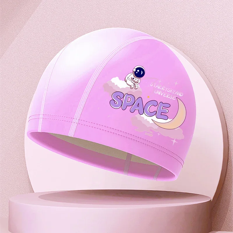 Скъпа мультяшная шапка за плуване Водоустойчив Высокоэластичная Удобна шапка за защита на ушите, Аксесоари за плуване за момичета и момчета Изображение 1