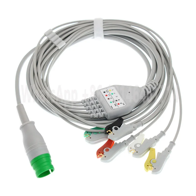 Съвместим монитор Primedic DefiMonitor Mediana D500 M40 M32 ME306LK се състои от цели кабел за ЕКГ, с 3/5 отведениями и тел за оттегляне на електрода. Изображение 2