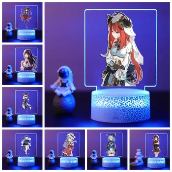 1 бр. нощна светлина Hot Genshin Aether 3d Illusion за игри стая декор подарък за любимия