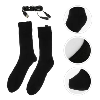 1 чифт интелигентни нагревателни чорапи Стилен топъл чорап Зимата чорап (няма)