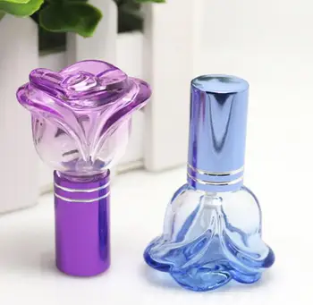 2017 г., е Нова мода, 100 бр./лот, Стъклени флакони за парфюм във формата на цвете обем 6 ml, Празен пулверизатор-спрей