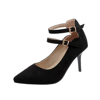 2020 дамски обувки сватбени обувки на висок ток sapato feminino chaussure femme обувки-лодка на ток със секси каишка на щиколотке с остри пръсти в Голям размер, 32-48 20-4