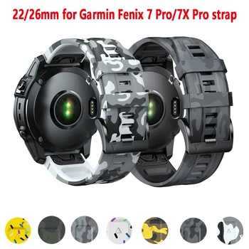 22-26 мм камуфляжный силиконов каучук Quickfit за Garmin Fenix 7X Pro 5X гривна за Garmin 965/instinct2/Гривна Fenix 7 Pro