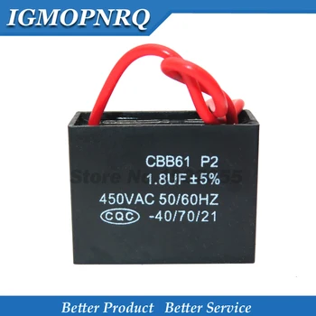 5шт CBB61 пусковая капацитет 1,8 icf кондензатора на вентилатора ac 450 В CBB 1 icf кондензатор за стартиране на двигателя