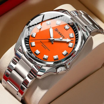 CURREN Модерен мъжки часовници Най-добрата марка на луксозни Водоустойчиви Спортни мъжки часовник от неръждаема стомана Военни ръчни часовници с автоматично дата