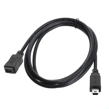 Cablecc 50cm 150cm USB 2.0 Hi speed Mini USB 5Pin Кабел-Удължител от мъжа към жената Черен