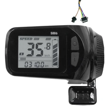 Ebike LCD дисплей С Сензорен Екран, М Педала на Газта, LCD Дисплей 24V/36V/48V/60V S886 За Електрически Велосипеди, E-Scooter (Plug SM)