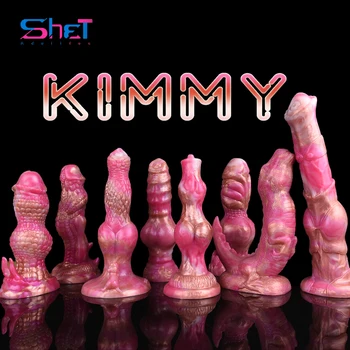 SHET New Kimmy Color Animal Dildo Фантазийный изкуствен пенис на чужденец с сноп Силиконов анален накрайник Еротични стоки за възрастни БДСМ-игра