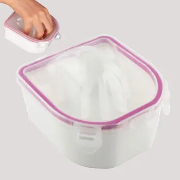 Sdatter Лакочистител Bubble Bowl Инструмент За Дизайн На Ноктите, Двуслойни Квадратни Средства За Маникюр Пластмасови Средство За Премахване На Гел-Чисти Нокти Лък