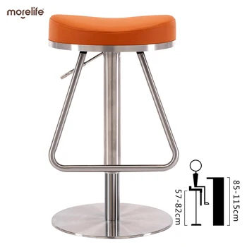 Бар столове с Регулируема височина бар стол за сядане с рамка от неръждаема стомана за бар-шкафове, кухни и висок стол с поставка за краката