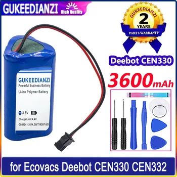 Батерия GUKEEDIANZI Deebot CEN330 (SM-3P) (JST) 3600 mah за Ecovacs Deebot Deepoo CEN330 CEN332 Прахосмукачка Робот Batteria
