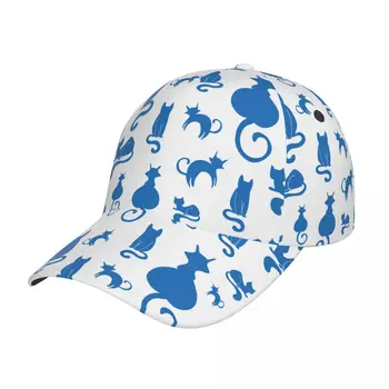 Бейзболна шапка в стил хип-хоп, сини котки, слънчеви шапки за възрастни, мъжки дамски шапка