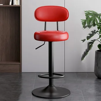 Висококачествени Столове За Салона на бара Минималистичен Регулируем Метален Дизайн на Въртящ се Стол с Модерна Кожена Мебел За Дома Barkrukken