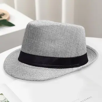 Дамски мъжка шапка, градинска однотонная Ковбойская шапка с широка периферия и панделка, декор за мъже на средна възраст, Жените градинска Унисекс облекло, шапка, в ретро стил