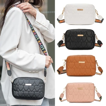Дамски решетчатая чанта с бродерия на рамото си, ретро однотонная малка чанта-месинджър, чанти през рамо, калъф за телефон, дамска чанта с цип