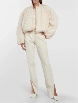 Дамско зимно яке, есен и зима 2023, нова корейска модни двупластова naka памучен яке, палто, благородна яке-авиаторски